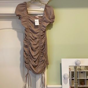 Beige rouche dress